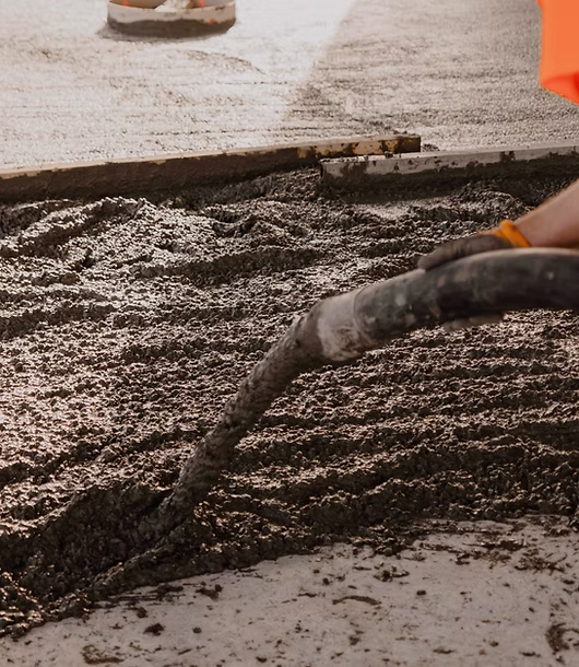 Concrete pumping in action
